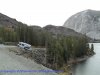 Camper RV rolling of mountain