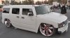 Dikke witte Hummer H2 met airride en 30 inch chrome